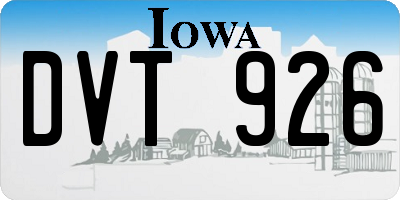 IA license plate DVT926