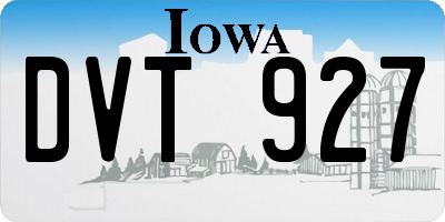 IA license plate DVT927