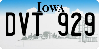 IA license plate DVT929
