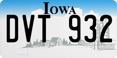 IA license plate DVT932