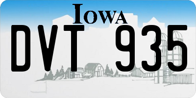IA license plate DVT935