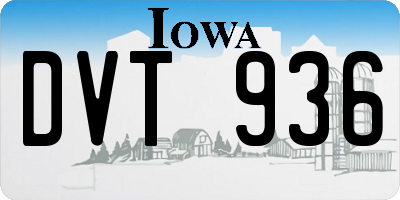 IA license plate DVT936