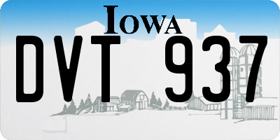 IA license plate DVT937