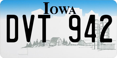 IA license plate DVT942