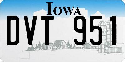 IA license plate DVT951