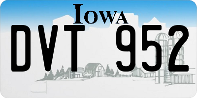 IA license plate DVT952