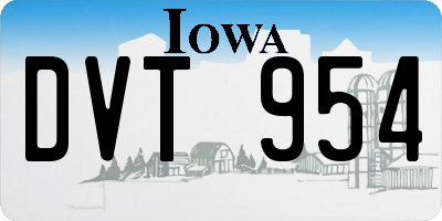 IA license plate DVT954