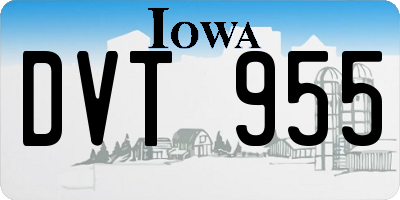 IA license plate DVT955