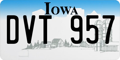 IA license plate DVT957
