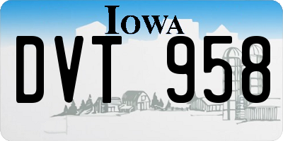 IA license plate DVT958