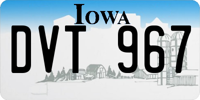 IA license plate DVT967