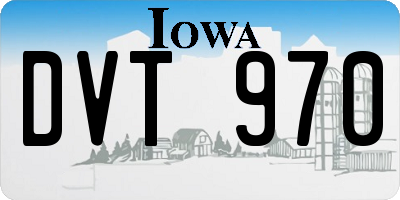 IA license plate DVT970