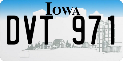 IA license plate DVT971