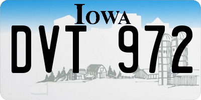 IA license plate DVT972