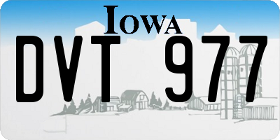 IA license plate DVT977