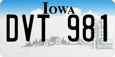 IA license plate DVT981