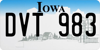 IA license plate DVT983