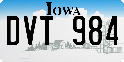 IA license plate DVT984