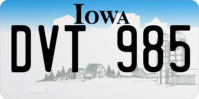 IA license plate DVT985