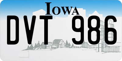 IA license plate DVT986