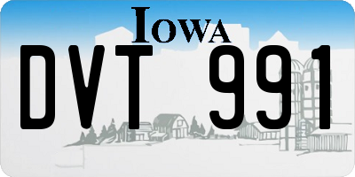 IA license plate DVT991