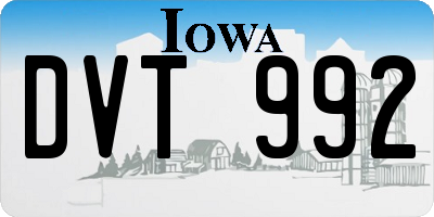 IA license plate DVT992
