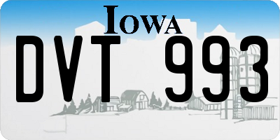 IA license plate DVT993