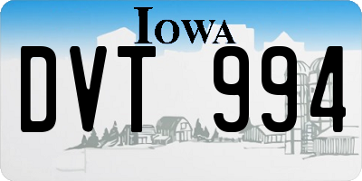 IA license plate DVT994