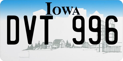 IA license plate DVT996