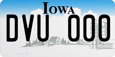 IA license plate DVU000