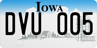 IA license plate DVU005