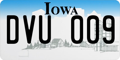 IA license plate DVU009