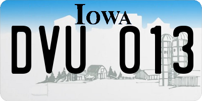 IA license plate DVU013