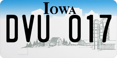 IA license plate DVU017