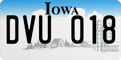 IA license plate DVU018