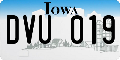 IA license plate DVU019