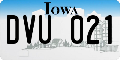 IA license plate DVU021