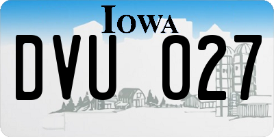 IA license plate DVU027