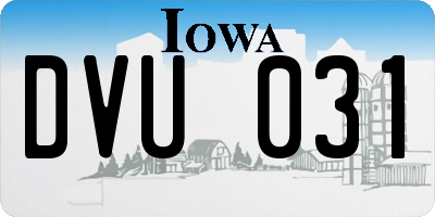 IA license plate DVU031