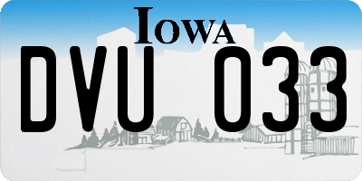 IA license plate DVU033