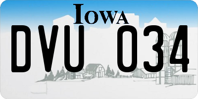 IA license plate DVU034