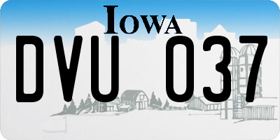 IA license plate DVU037
