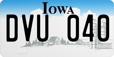 IA license plate DVU040