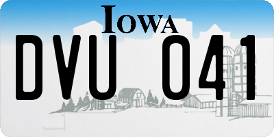 IA license plate DVU041