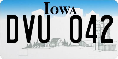 IA license plate DVU042