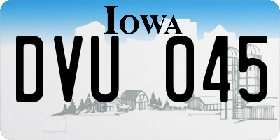 IA license plate DVU045