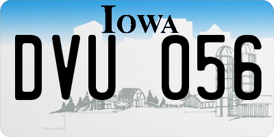 IA license plate DVU056