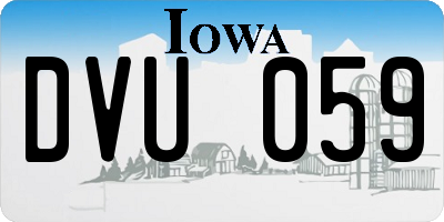 IA license plate DVU059