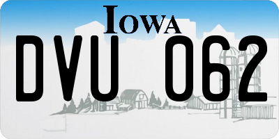 IA license plate DVU062