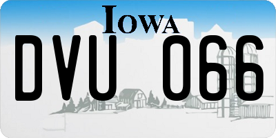 IA license plate DVU066
